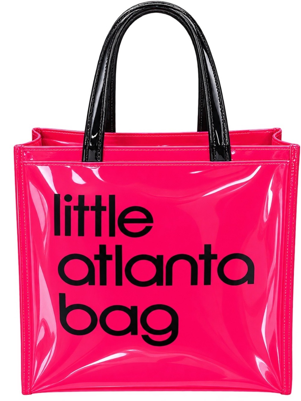 Bloomingdale’s Little Atlanta Bag. Cute Hot Pink Tote with Black Handles